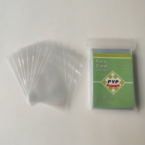 Mânecă de carte de dimensiuni Euro transparentă cristal transparentă 59x92mm Mânecă de carte de joc