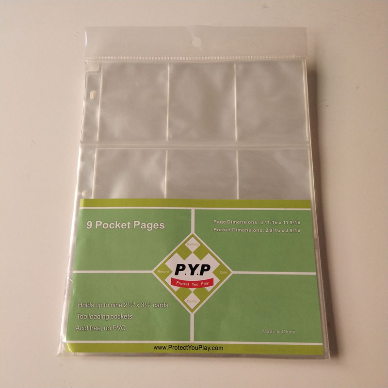 9 Pocket Poly Gaming Card Holder pentru pagini Folie de liant din plastic